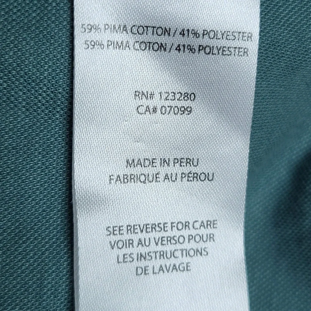 Travismathew Men Polo L Teal Brand‎ Signature Embroidery Striped Logo Button